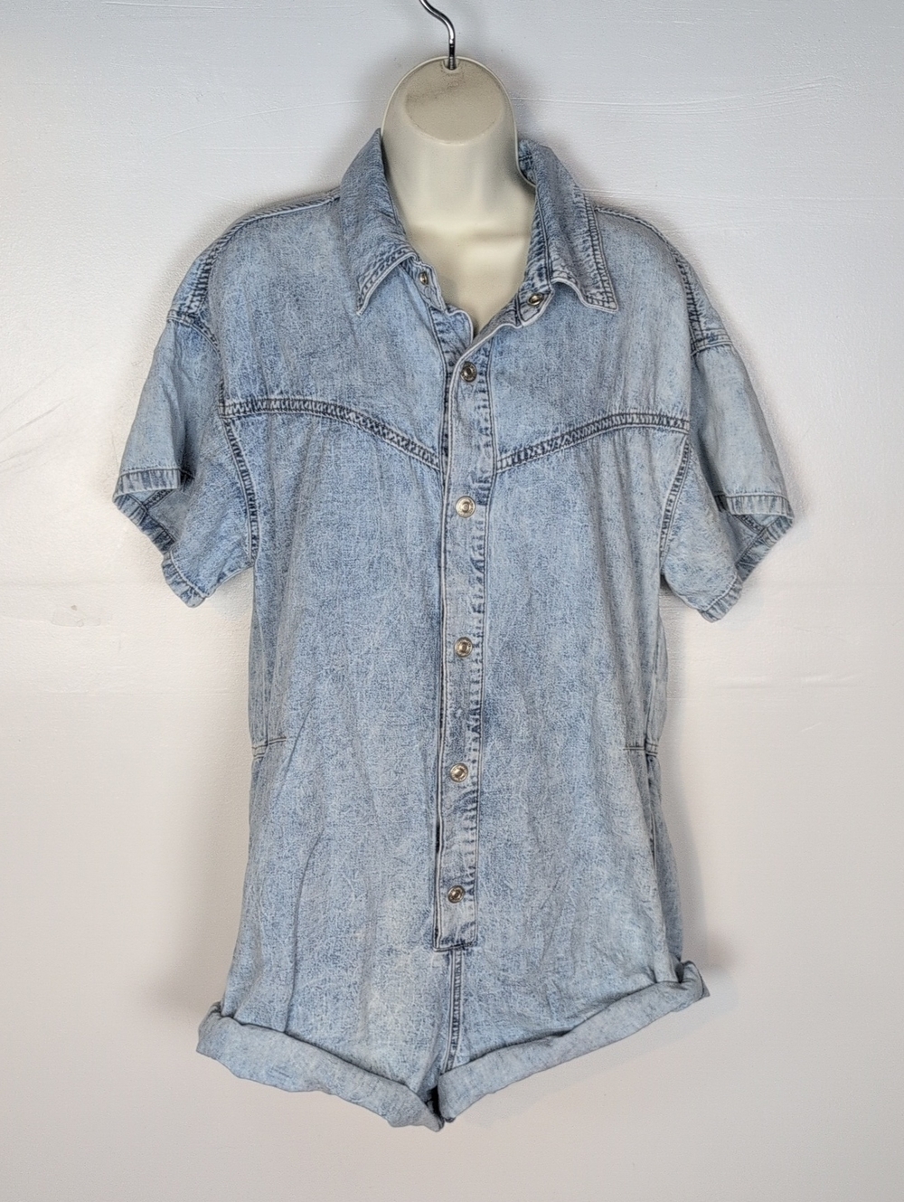 We The Free Light Wash Denim Romper